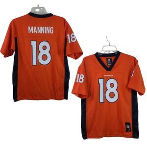 NFL Team Apparel Youth Broncos 18 Manning Football Field Jersey 14 16 Large